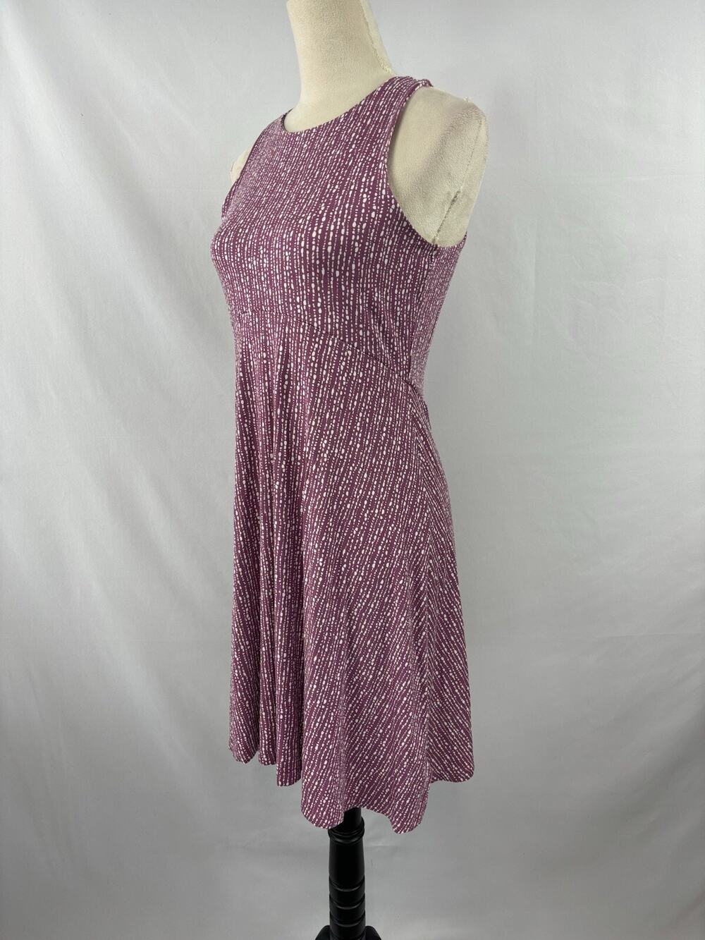 Athleta Santorini Mini Dress Purple Print Small Fit and Flare Cut Away Tank